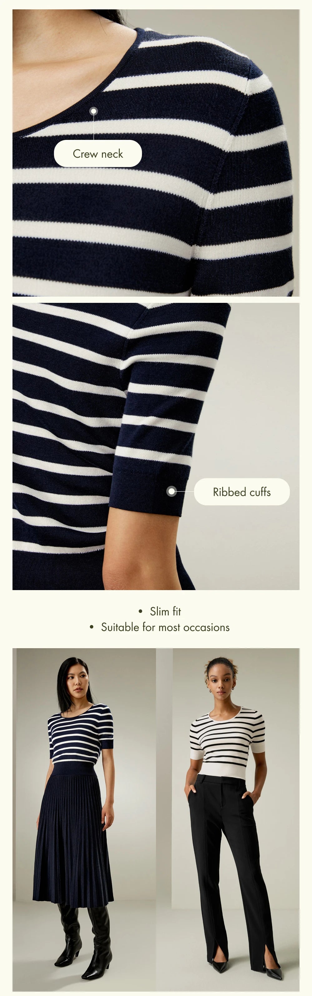 "England" Women's Silk Striped Knitted Crop Top