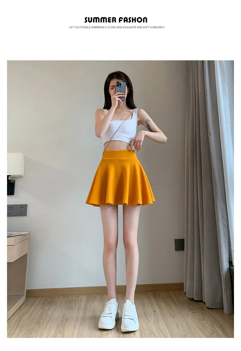 “Delicate” Women's Elastic Korean Style High Waist Mini Skirt