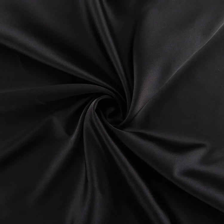"Opera" Black Satin Bandage Maxi Dress