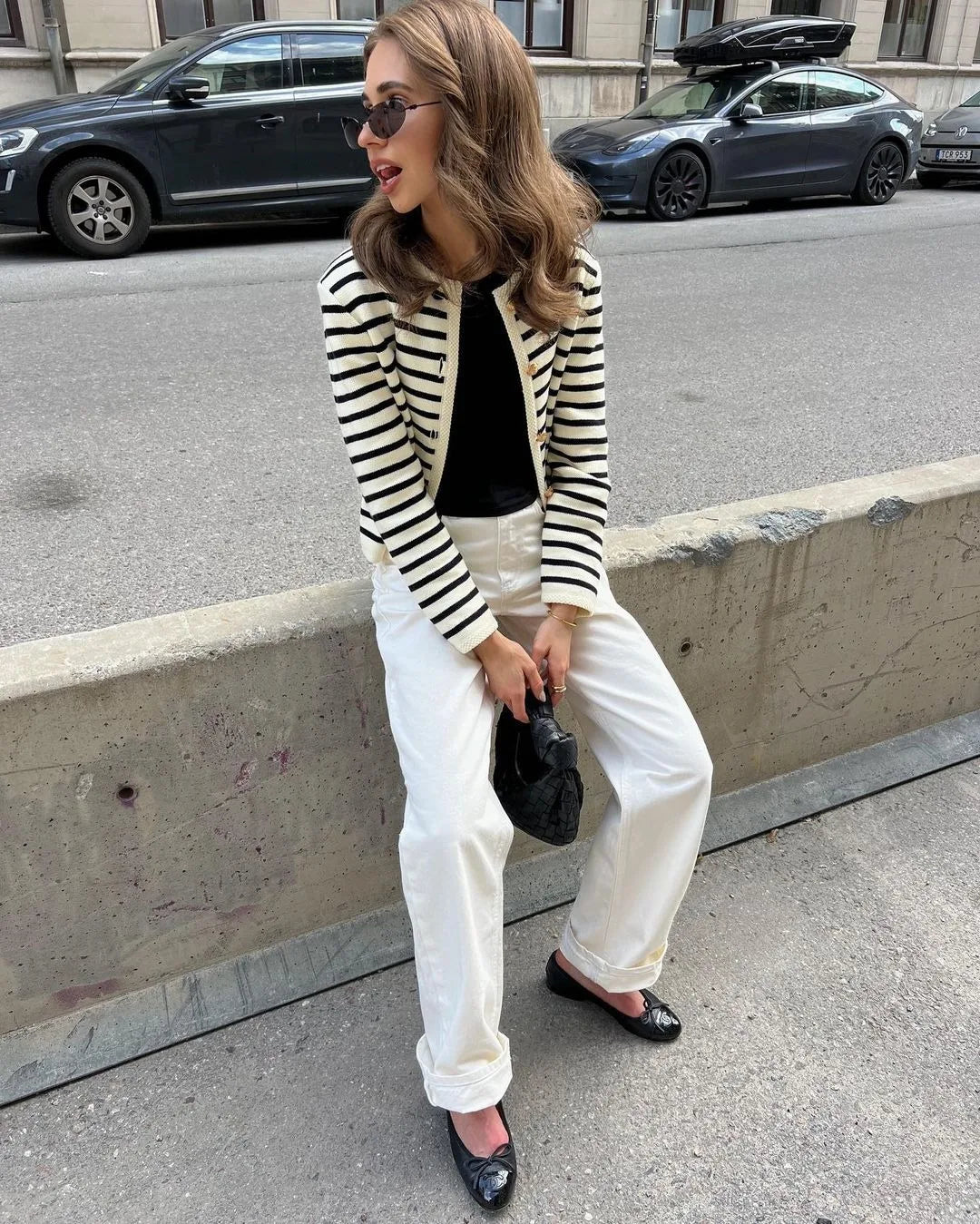 "Flossy" Women's Striped Knitted 2 Piece Outfit Set