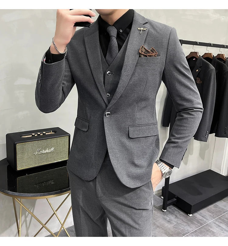 “Charon” Men’s Slim Fit 3 Piece Business Suit
