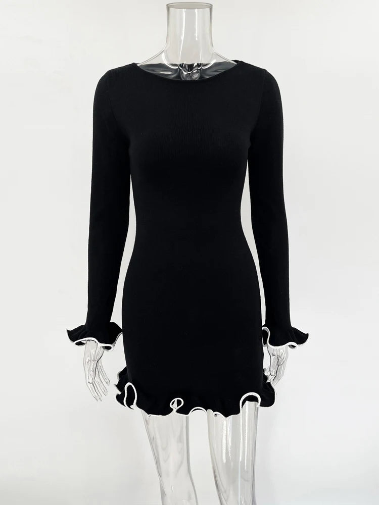"Decadent" Elegant Knitted Mini Dress