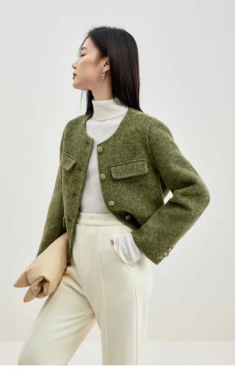 “Lady” Women’s Double Faced Wool Cropped Jacket