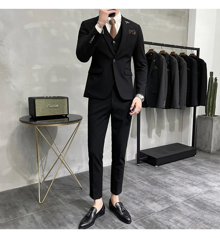 “Charon” Men’s Slim Fit 3 Piece Business Suit