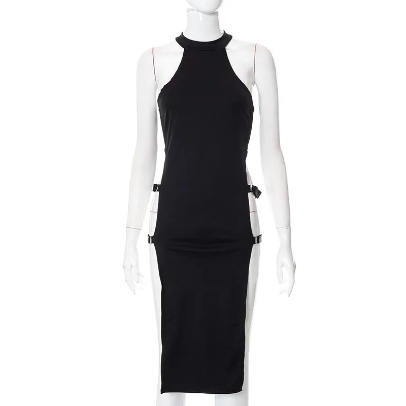"Katana" Sexy Gothic Style High Split Side Y2k Style Women Dress