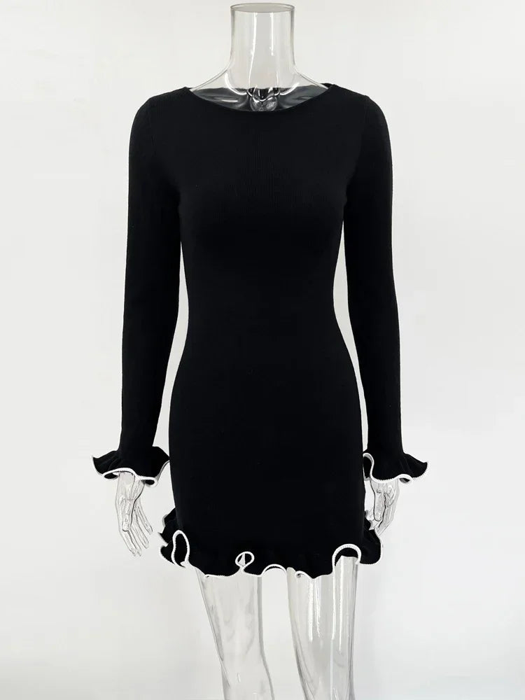 "Decadent" Elegant Knitted Mini Dress