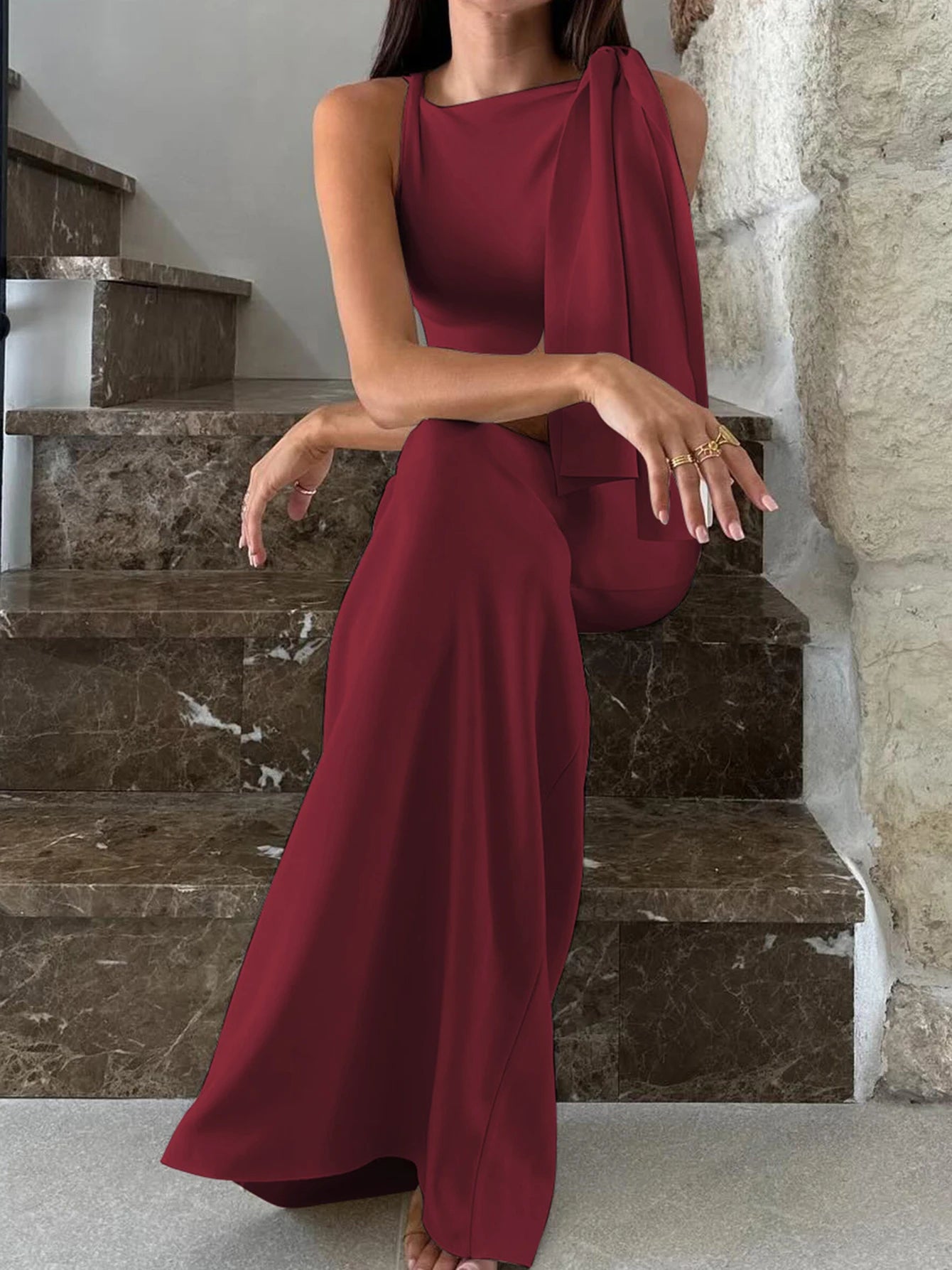 "Summer In Italy" Women's Sleeveless Bodycon Maxi Dres