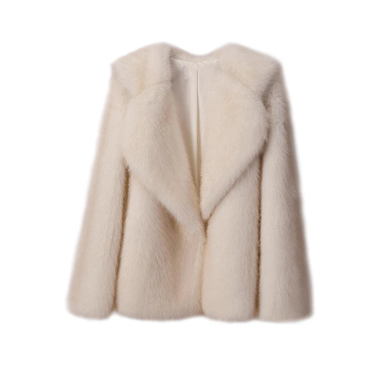 “Nepo Baby” Women’s Loose Oversized Fluffy Faux Fur Overcoat