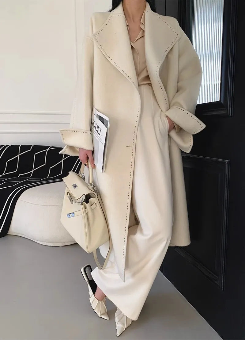 “Grandeur” Women’s Double-Sided Designer Oversized Cashmere Coat
