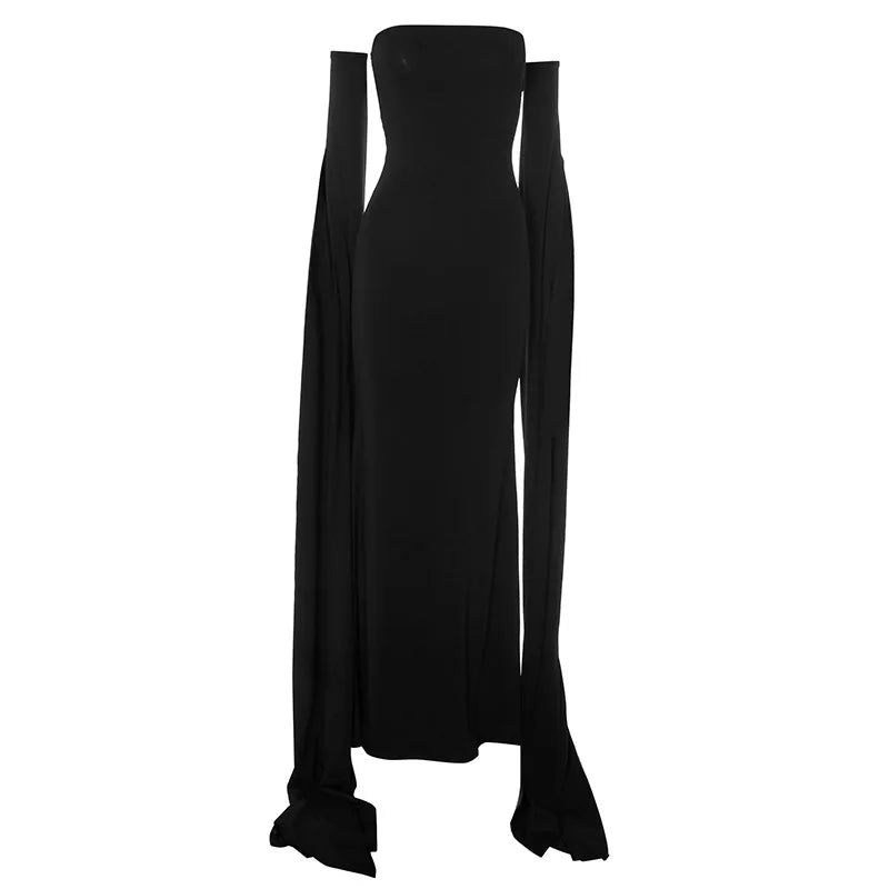 "Monroe" Women's Sexy Backless Strapless Long Sleeve Maxi Dress