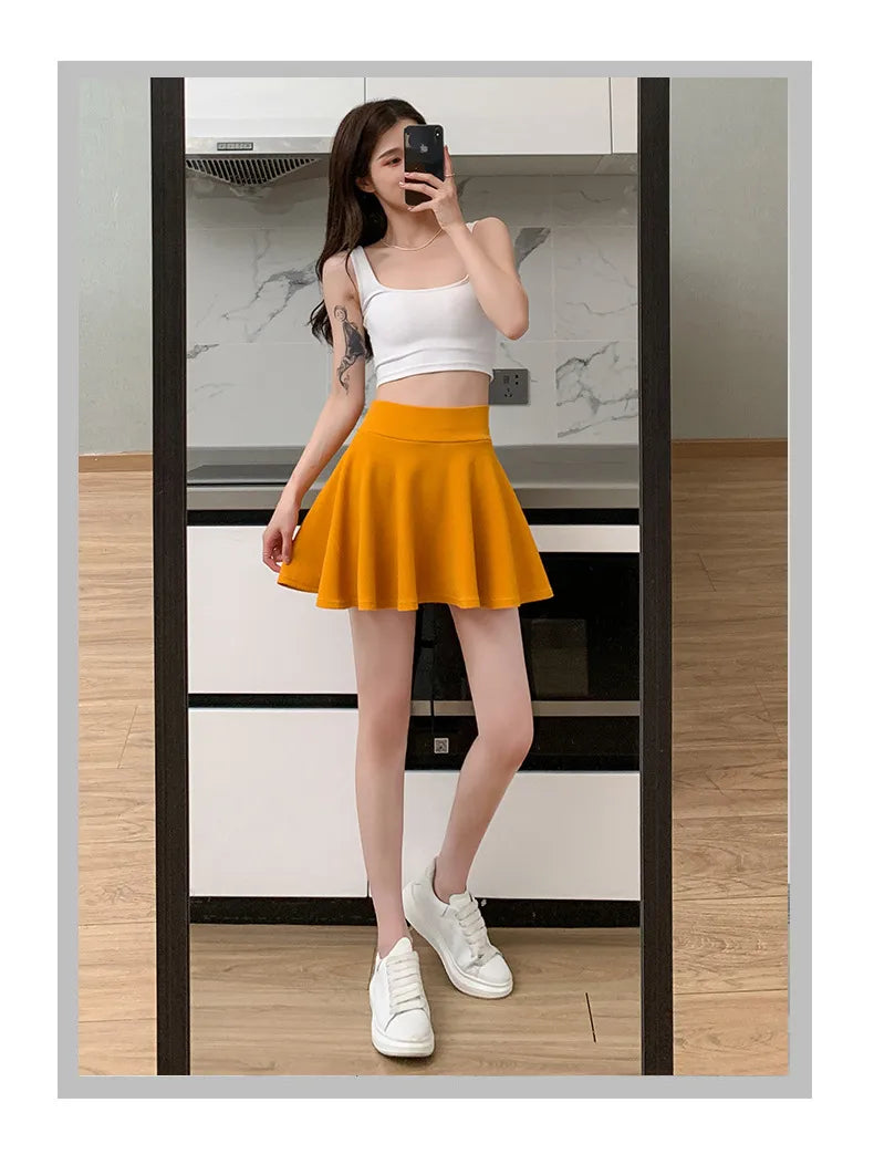 “Delicate” Women's Elastic Korean Style High Waist Mini Skirt