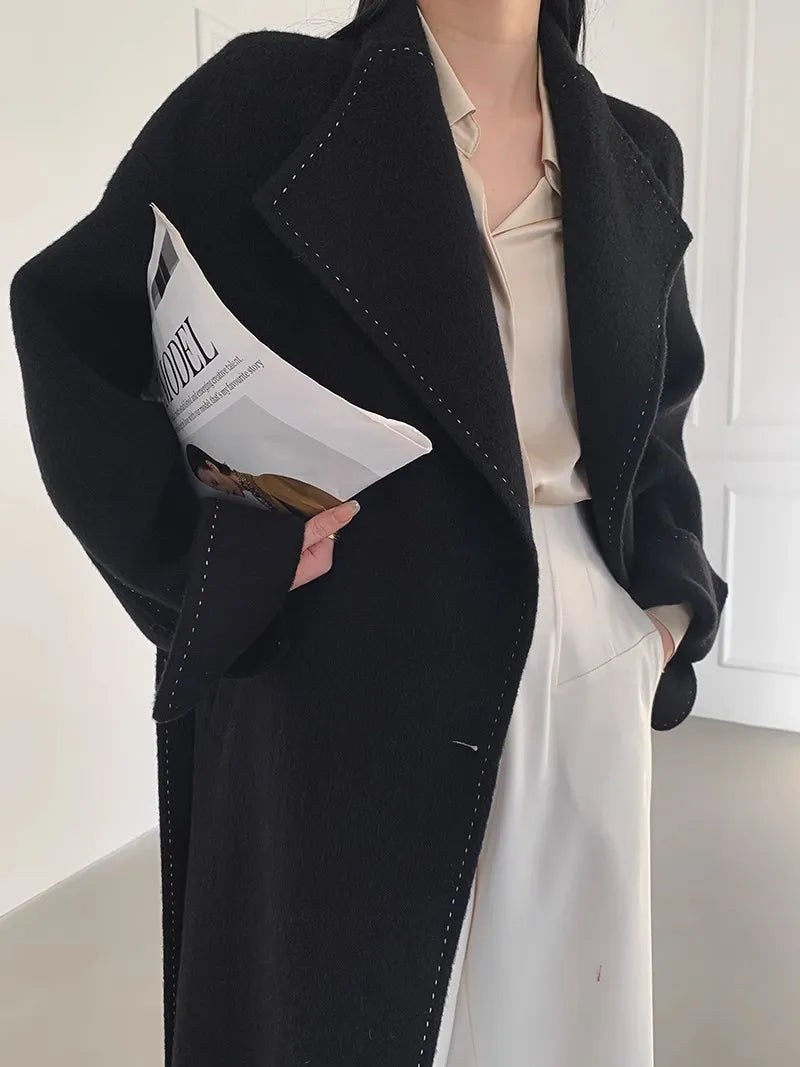 “Grandeur” Women’s Double-Sided Designer Oversized Cashmere Coat