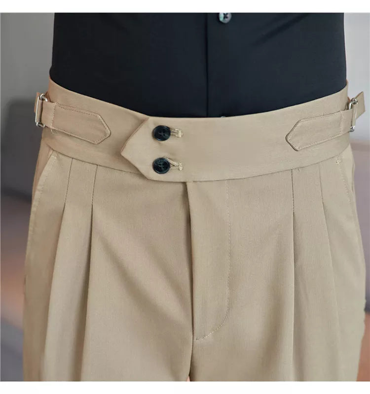 “Word Of Mouth” Men’s High Waist Designer Slim Fit Business Casual Dress Pants