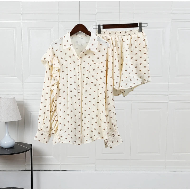 “Binded Lovers” Women’s Casual Long Sleeve 2 Piece Linen Outfit Set