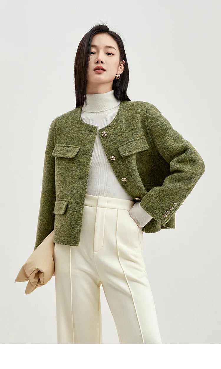 “Lady” Women’s Double Faced Wool Cropped Jacket