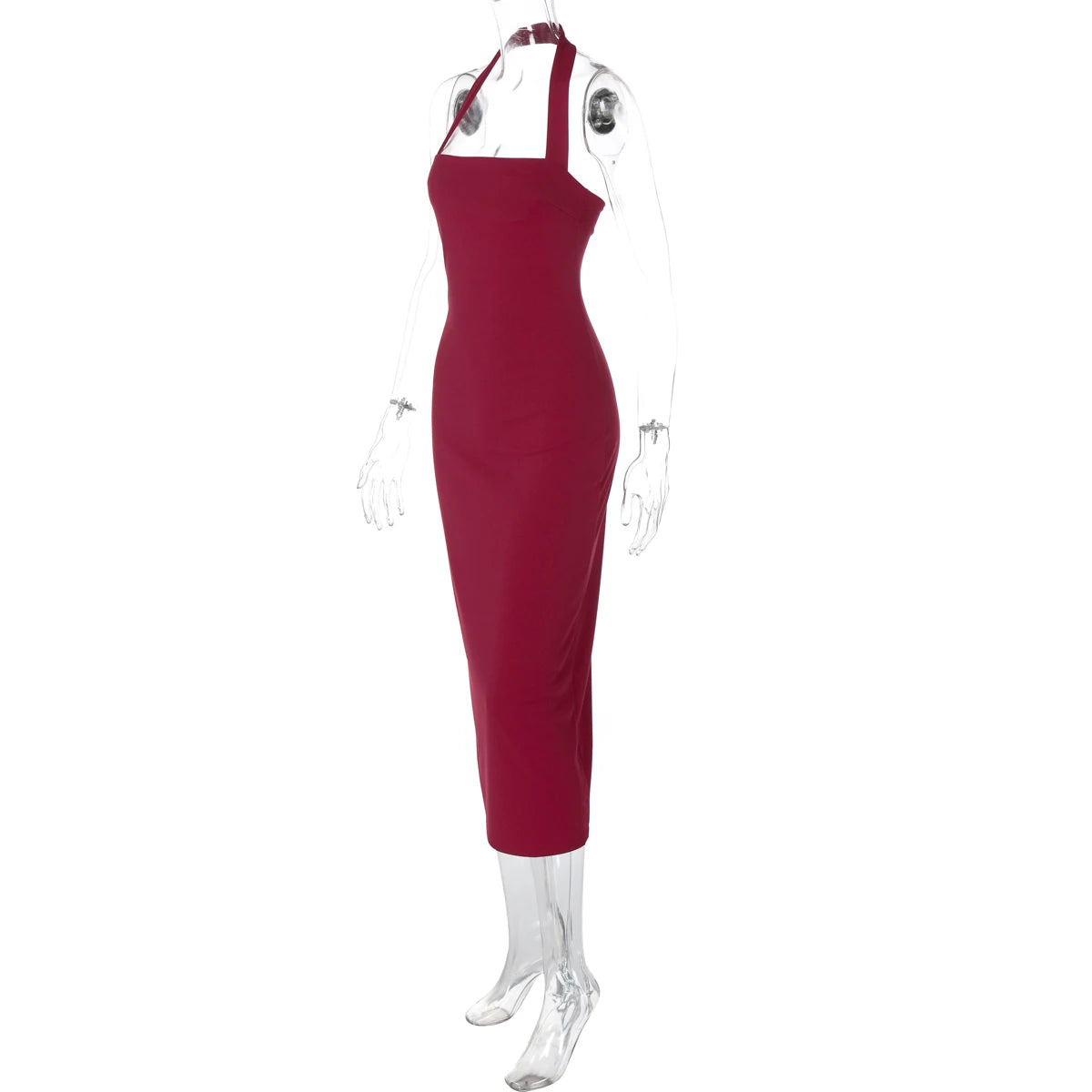 "Bossalina" Y2K Style Backless Bodycon Maxi Dress