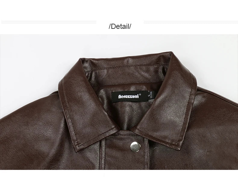 "Trinity" Women's Waterproof Long Sleeve Oversized Faux Leather Jacket