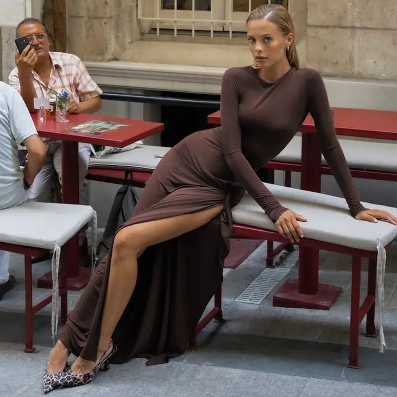 "Dorna" Women's Elegant Long Sleeve Maxi Dress
