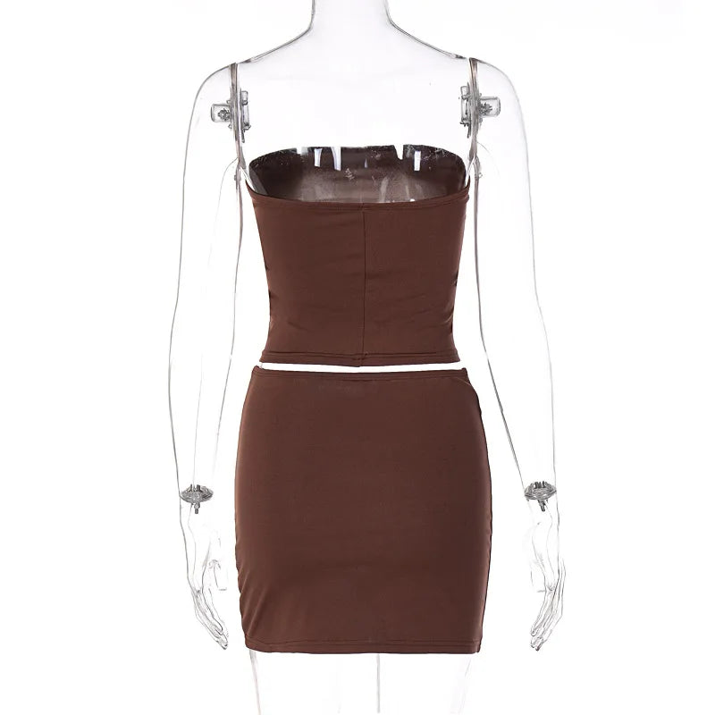 “Focus On Me” Women’s Sexy Y2K Style Two Piece Bodycon Outfit Set