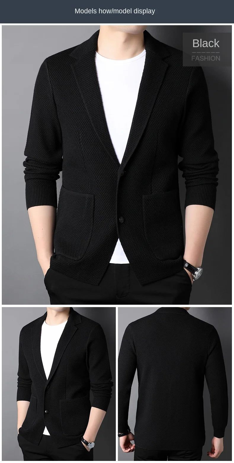 “Sophisticated”  Men’s Designer Knitted Slim Fit Cardigan
