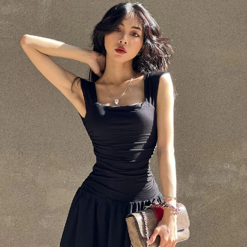 "Coastals" Ruched Bodycon High Waist Maxi Dress