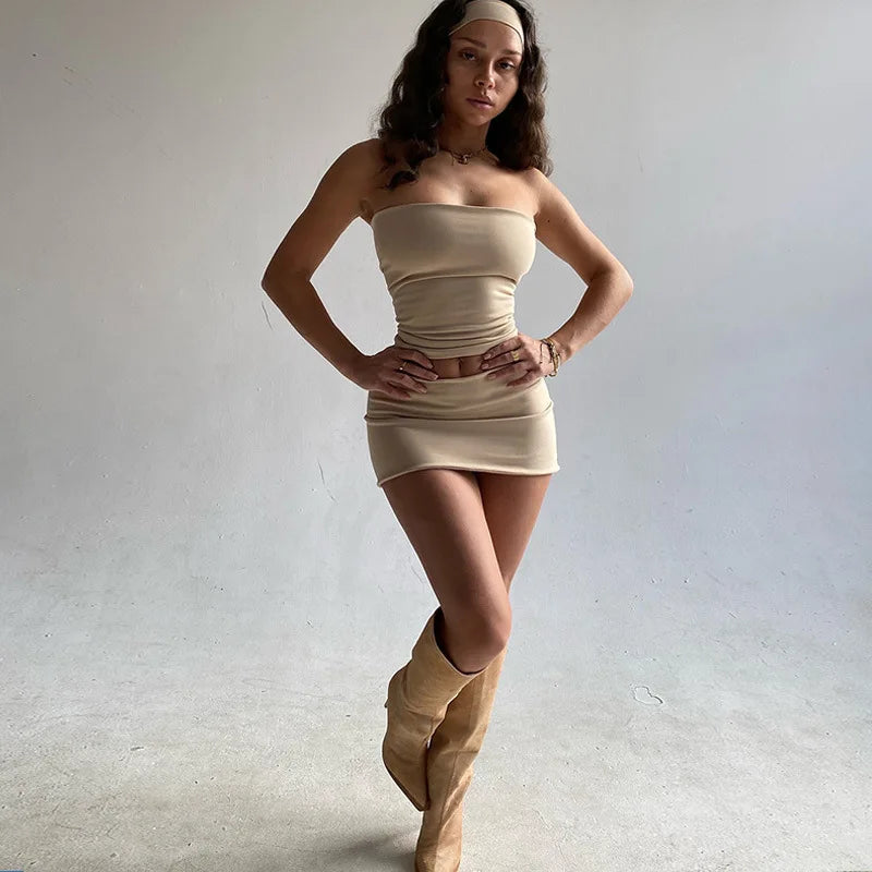 “Focus On Me” Women’s Sexy Y2K Style Two Piece Bodycon Outfit Set