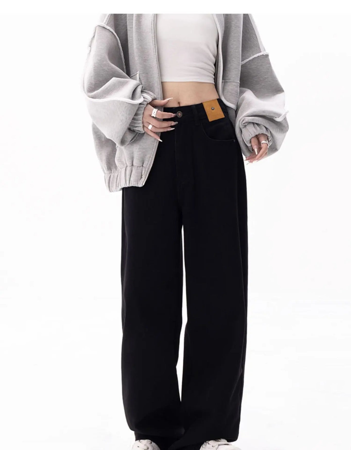 “The Z” Women’s Baggy Y2K Style High Waist Wide Leg Denim Pants
