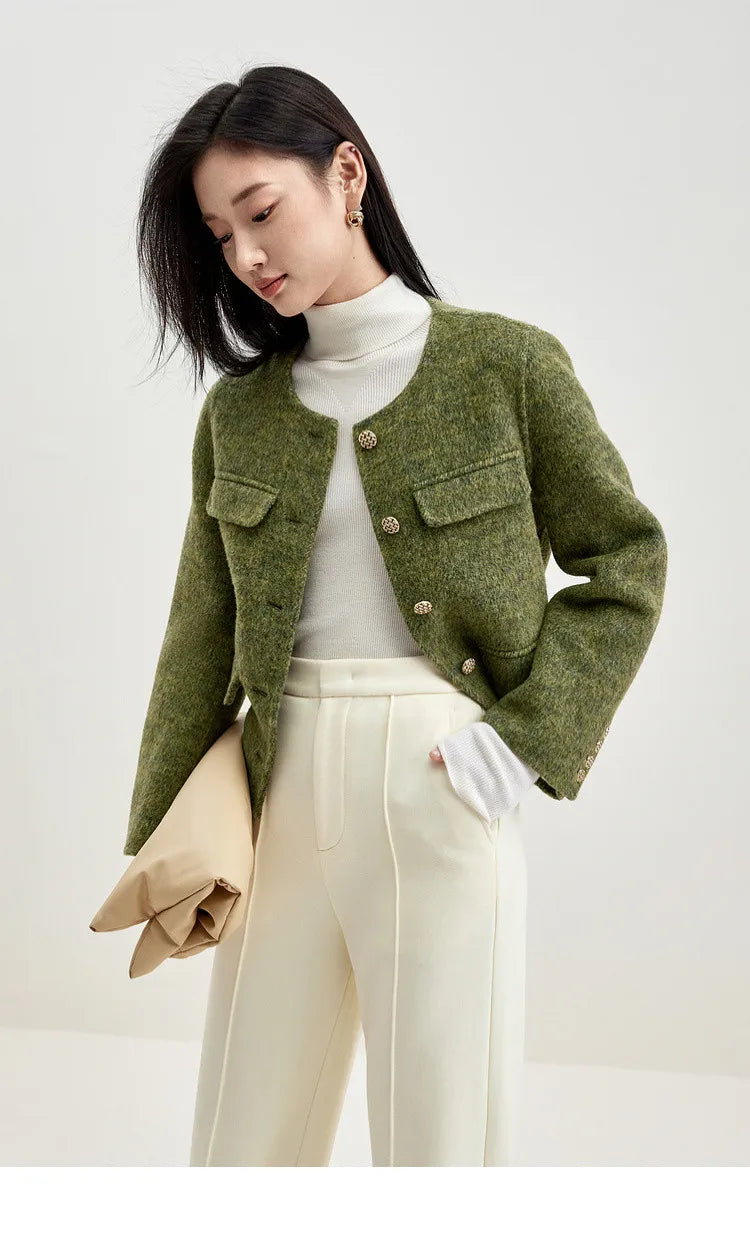 “Lady” Women’s Double Faced Wool Cropped Jacket