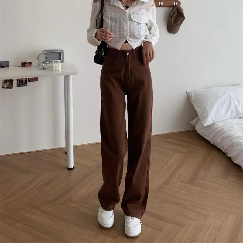 “Vintage Elations” Women’s Vintage Y2K Style Wide Leg Jeans