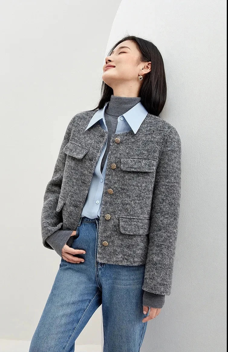 “Lady” Women’s Double Faced Wool Cropped Jacket