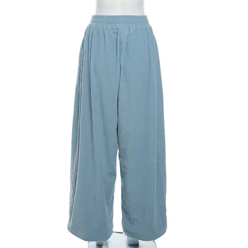 “Just Chillin” Women’s Baggy Oversized Y2K Style Corduroy Sweatpants