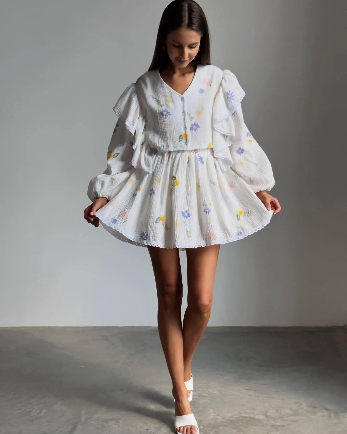 “Binded Lovers” Women’s Casual Long Sleeve 2 Piece Linen Outfit Set