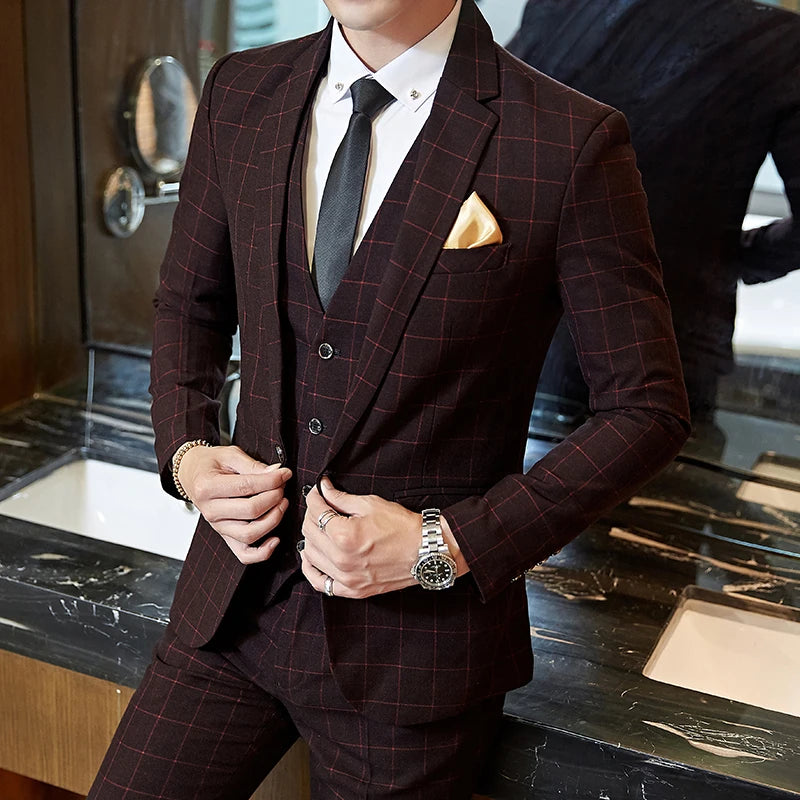 "Wellington" Men's Classic 3 Piece Business Suit