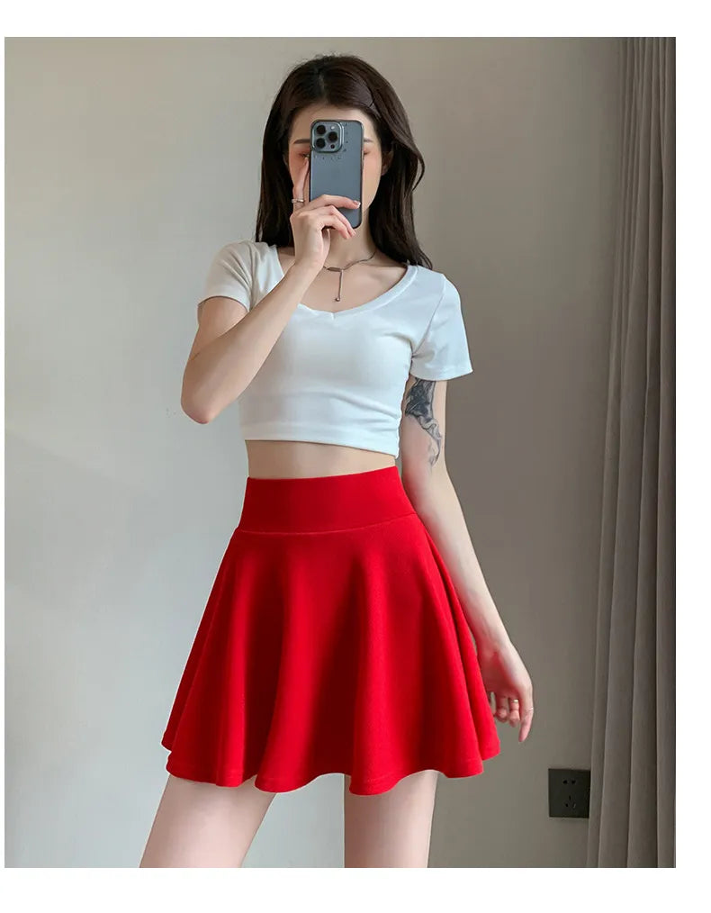 “Delicate” Women's Elastic Korean Style High Waist Mini Skirt
