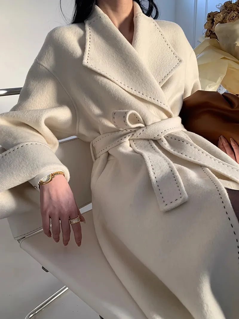“Grandeur” Women’s Double-Sided Designer Oversized Cashmere Coat