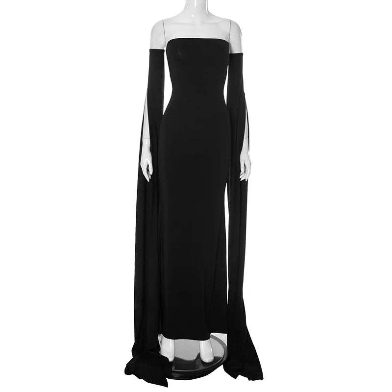"Monroe" Women's Sexy Backless Strapless Long Sleeve Maxi Dress