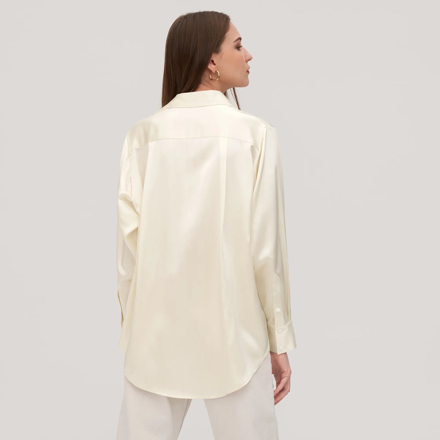 ”The Stone” Women’s Classic 22 Momme Silk Long Sleeve Blouse