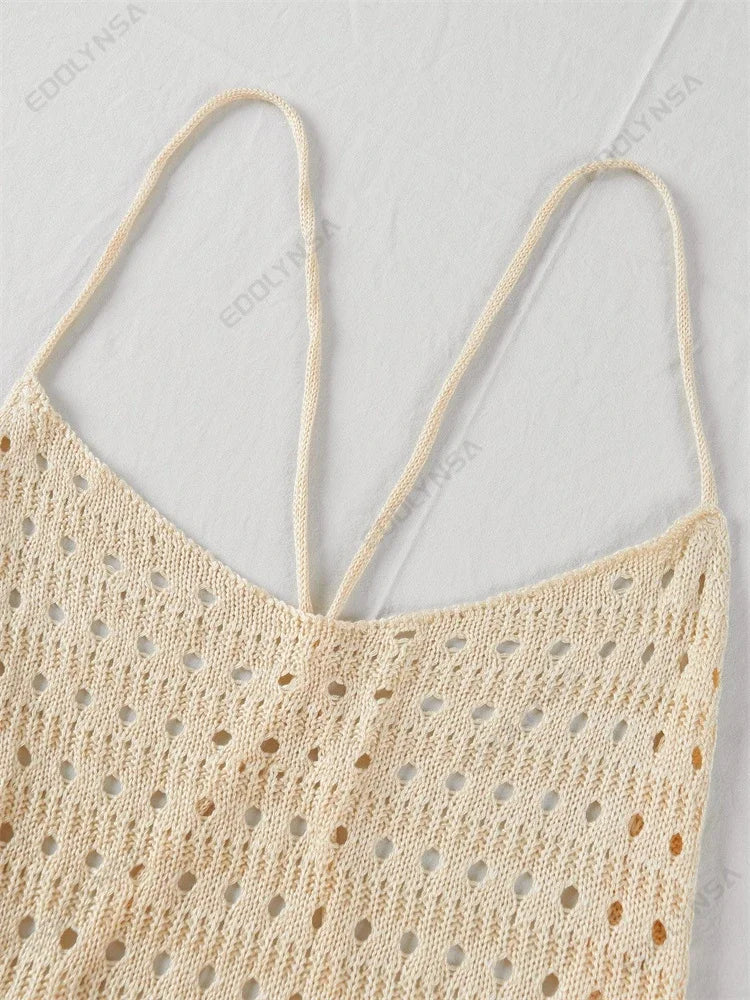 "June" Knitted Backless Bodycon Maxi Dress