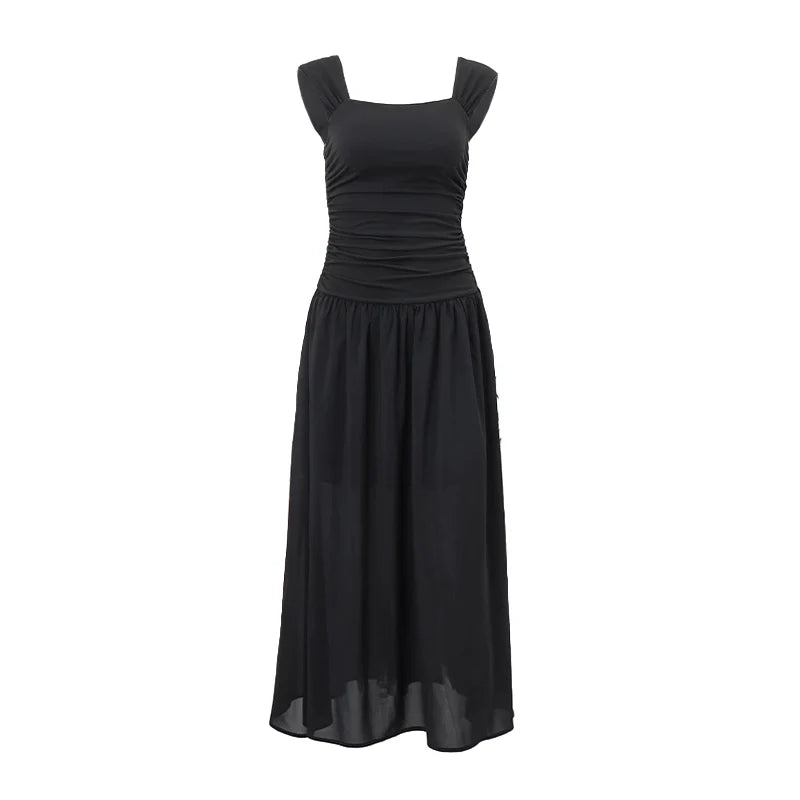 "Coastals" Ruched Bodycon High Waist Maxi Dress