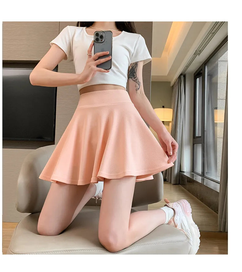 “Delicate” Women's Elastic Korean Style High Waist Mini Skirt