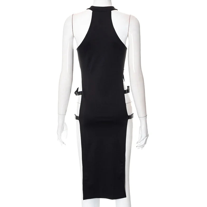 "Katana" Sexy Gothic Style High Split Side Y2k Style Women Dress