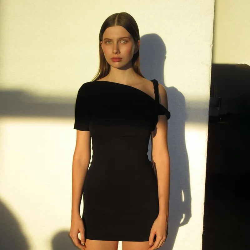 "Sweet Emotions" Women's Asymmetrical One Shoulder Mini Dress