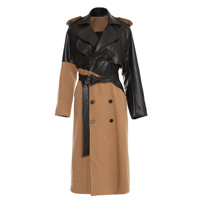 ”Volaire” Women’s Italian Leather Trench Coat