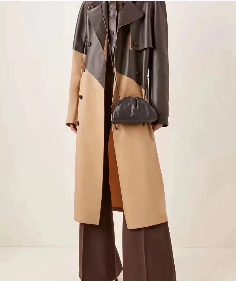 ”Volaire” Women’s Italian Leather Trench Coat