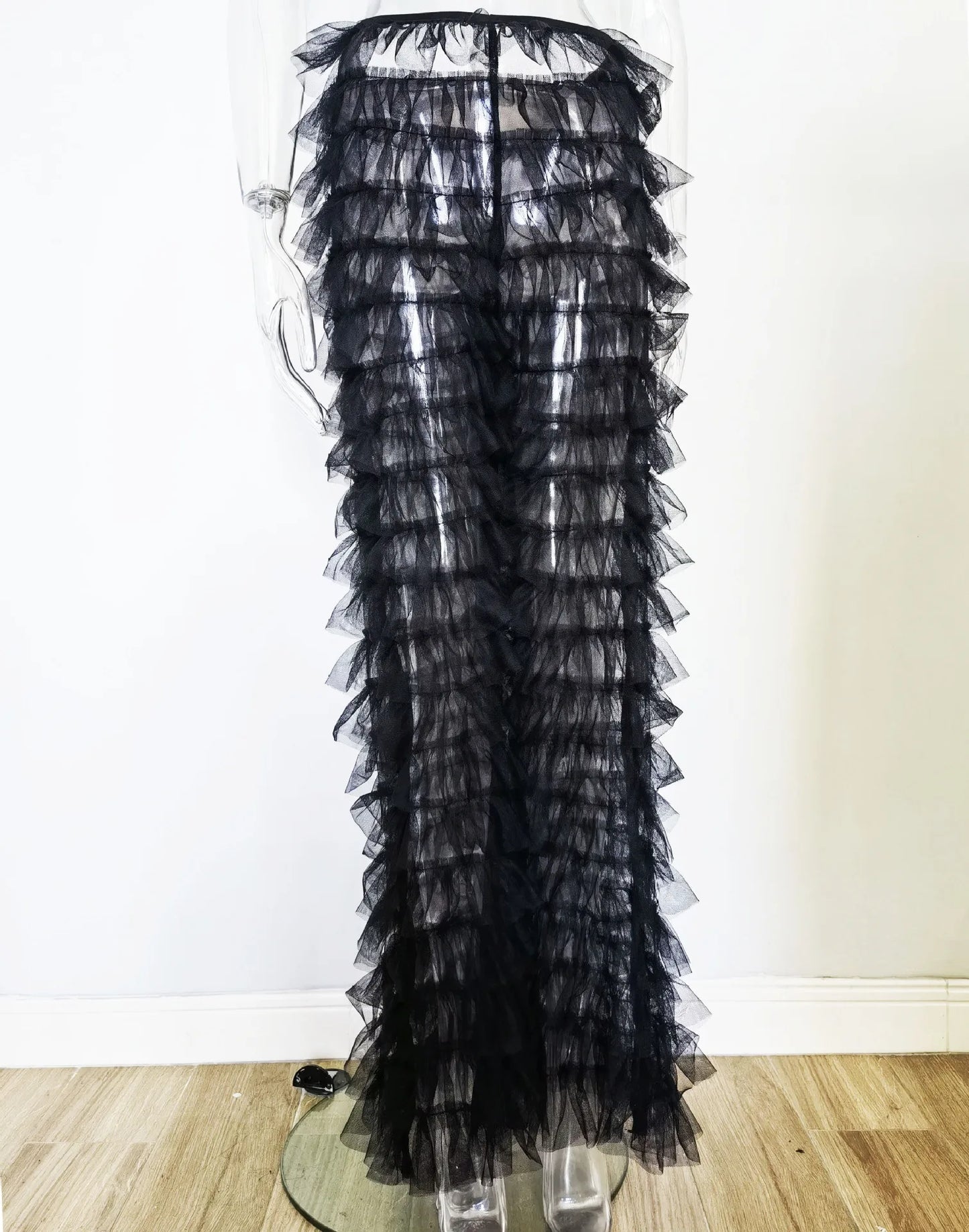 "CoCho" Women's Sheer Mesh Y2K Style Flare Pants