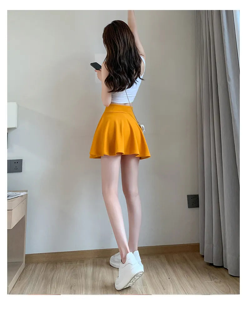 “Delicate” Women's Elastic Korean Style High Waist Mini Skirt