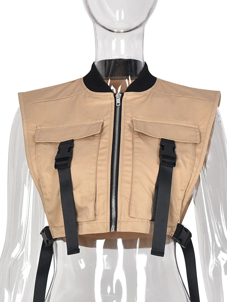"Work It" Women's Sexy Sleeveless Cropped Waist Jacket