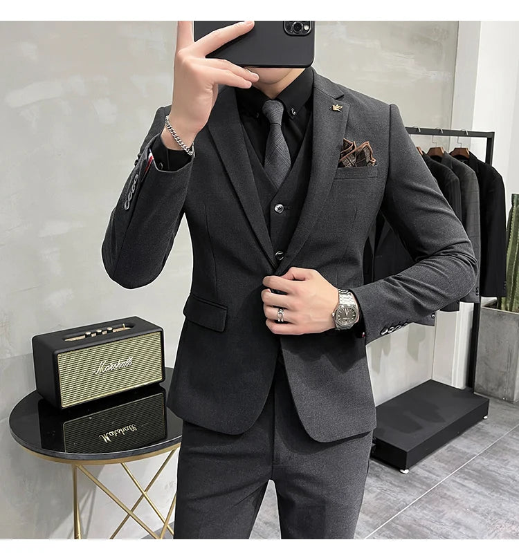 “Charon” Men’s Slim Fit 3 Piece Business Suit