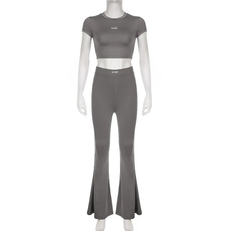 "Mi AOMR" Women's Casual Y2K Style 2 Piece Matching Outfit Set