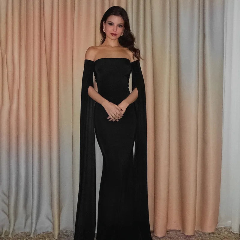 "Monroe" Women's Sexy Backless Strapless Long Sleeve Maxi Dress
